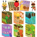 Insekten-Aufkleber-Set mit Bienen und Käfern für kreative Kinder-Puzzlespiele - Cartoon Insekt (Standard 8 Blatt/Beutel)