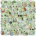 50 graziosi adesivi impermeabili con tartarughe cartoon per laptop e skateboard - Tartaruga Cartoon