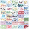 Bulk set of 40 decorative Thank You cards with floral and marble watercolor patterns - 40 Sheets/Pack (Multicolored Watercolor Style)
