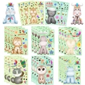 Set van 8 handgeschilderde dierenpuzzelstickers voor creatieve doe-het-zelf-activiteiten - Geschilderde Dierstijl