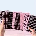 Rosa-schwarze dekorative Scrapbooking-Hintergrundkarten mit Zebra- und Herzmustern - Rosa Schwarz Trendy Druckserie (XYX002)