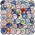 50er Set Vinyl-Schallplatten-Sticker mit Musik-UI und verträumten Motiven zur Deko - Vinyl-Schallplattenform (SJS286)
