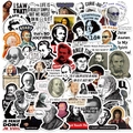 Lot de 50 autocollants de célébrités historiques pour déco DIY ordinateur et skate - Memes Célébrités Créatifs