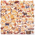 Set di 50 simpatici adesivi Shiba Inu cartoon per scrapbooking e decorazioni DIY - Emoji Shiba Inu