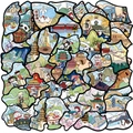 Set di 40 adesivi da viaggio impermeabili con monumenti e icone della cultura cinese - Serie Culturale dei Monumenti della Cina