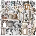 50pcs vintage Greek sculpture and classical architecture waterproof art stickers set - Classical Sculpture 50Pcs Pack (OPQ128)
