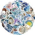 50 adesivi blu tema oceano impermeabili per decorazione DIY su valigie e telefoni - Serie Arte Oceanica