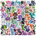 Pack of 50 cute cartoon European dragon stickers for luggage and laptop decoration - Cartoon Dragon Sticker Set (WES153)