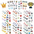 Set d'autocollants Fête des Pères avec motifs Best Dad Ever et trophées sur fond blanc - Par défaut 8 feuilles/sac