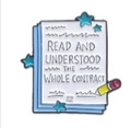 Cute enamel book pin with 'Read and Understood' text and small yellow pencil detail - Read Contract Style (xz3453)