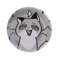Chapa redonda de hojalata con un lindo gato de dibujos animados y estrellas en fondo retro - Estilo Gato de Dibujos Animados Mareado Retro (MXZ420)