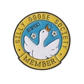 Funny white goose enamel pin with Silly Goose Society text for clothes and bags - Silly Goose Society Member(qhxz3852)