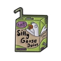 Funny green juice box enamel pin featuring a cartoon goose and Silly Goose Juice text - Silly Goose Juice Box(qhxz3853)