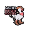 Funny cowboy goose enamel pin badge with 'Wanted for Silly Goosery' text for bags - Cowboy Goose Wanted(qhxz3965)