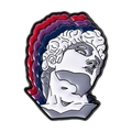 Artistic David sculpture enamel pin with vibrant rainbow waves and retro metal finish - Colorful Wave David Style (QHXZ5169)
