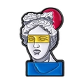 Artistic vintage Greek statue enamel pin with primary color geometric shapes - Red Sun Venus Style (QHXZ5170)