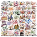 Set mit 50 kunstvollen Blumen und Buch Aufklebern für Laptops mit Aquarell Motiven - Blumen Buch Kollektion (721207313745)