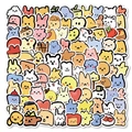 100 adesivi impermeabili con cartoni animati di animali e cibo per decorazioni - Misto Cartone Animato Mano