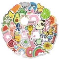 Set di 50 adesivi VSCO impermeabili con simpatici animali e motivi di frutta - Set di Adesivi con Illustrazioni Estetiche (PMS064)