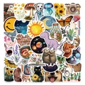 Set di 50 adesivi colorati in PVC impermeabili con simpatici animali e temi spaziali - Set di 50 Motivi Misti