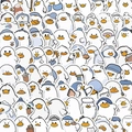Set of 100 cute cartoon white duck stickers for water bottles and laptops decoration - Cute Duck Style (PMS079)