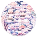 50pcs cute cartoon UFO spaceship stickers in pastel pink and blue for DIY laptop decor - Dreamy Spaceship Series