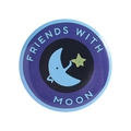 Creative tinplate badge featuring Friends with Moon illustration on a purple border - Friends With Moon Style (MXZ410)