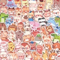 Set di 60 adesivi colorati con animali per bagagli e caschi con disegni carini - Collezione Animali Cartone Animato