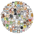 Set mit 100 süßen Cartoon-Tieraufklebern mit Katzen und Pandas für DIY-Bastelarbeiten - Gemischte Tiermuster (SJS204)