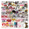 50 wasserfeste Vinyl Mom Life Aufkleber mit Leoparden- und Blumenmuster für DIY-Deko - Mom Life Themenreihe