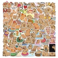 Set mit 100 niedlichen Cartoon Wasserschwein-Aufklebern für DIY-Deko und kreatives Basteln - 100 Stk./Packung