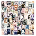 Vielfältiges Set aus Cartoon Katzen Tarot Aufklebern für DIY Koffer Dekoration - 78 Stück Katze Tarot