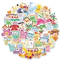 Set di 50 adesivi cartoni animati carini con sole, casa e fiori in stile kawaii - Versione Q Assortita (OPQ021)
