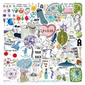 Pack de pegatinas de biología con ADN células y herramientas de laboratorio decor - Pegatinas de Biología Set 2 (UU076)