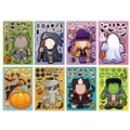 Set di 8 fogli di adesivi Halloween fai-da-te con simpatici personaggi mostruosi cartoon - Predefinito 8 fogli/sacchetto