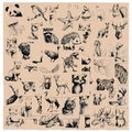 Set di 50 adesivi vintage con schizzi di animali per scrapbooking e decorazione fai da te - Schizzo di Animale Vintage (OPQ065)