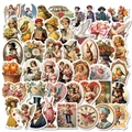 Lot de 50 stickers vintage style britannique étanches pour bagages et ordinateurs - Style Vintage Britannique (50 Pièces)