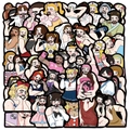 50 pieces funny bearded man cross-dressing waterproof stickers for laptop and luggage - Bearded Man Series