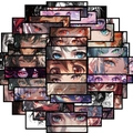 50 pieces of anime girl eyes stickers in various colors for DIY laptop and phone decoration - 50 Sheets/Pack