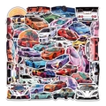 50 bunte Cartoon Supercar Aufkleber für DIY Laptop und Koffer Dekoration - Set mit 50 Blättern (Rennserie)
