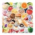 Set di 50 adesivi 3D impermeabili a tema cibo e frutta per decorare laptop e valigie - Food & Fruit Theme