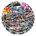 50-pack waterdichte cartoon raceauto stickers voor motor, auto en laptop decoratie - Racethema (OPQ146)