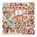 50 adesivi vintage a cuore con angeli e rose vittoriane per decorazioni fai-da-te e DIY - Illustrazione Vintage Cuore (OPQ153)
