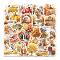 50 Stück realistische Herbsternte-Sticker Set mit Ahornblättern und süßen Waldtieren - Herbsternte (Artikel OPQ161)