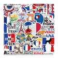 50pcs waterproof French themed stickers featuring Eiffel Tower and Paris travel elements - France Travel Theme