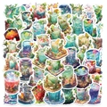 50 Creative cartoon stickers featuring fantasy miniature worlds in cups for DIY decor - Microscopic World in Cups