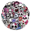 52 pieces of colorful horror skull graffiti stickers made of waterproof PVC material - Skull Series Graffiti Style