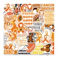 50 pieces of orange Leukemia Cancer Awareness waterproof stickers for DIY laptops and crafts - 50 Sheets