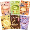 6-sheet set of colorful dessert stickers featuring macarons and cakes for DIY decoration - Dessert Food Style / 8 Sheets Set
