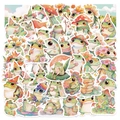 50 Stück süße Aquarell Frosch Aufkleber für Laptop und Trinkflaschen Dekoration - 50 Stück Bunte Dicke Frosch Aufkleber (OPQ029)